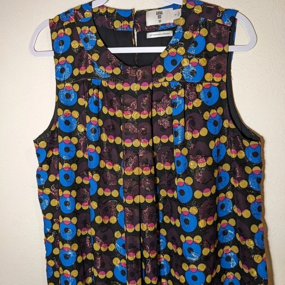 Anna Sui sleeveless metallic dress 20th Anniversary Collection - Picture 8 of 12